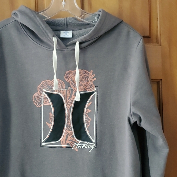 Hurley Womans Logo Floral Grey‎ Sweatshirt Hoodie Size Medium - Picture 8 of 8